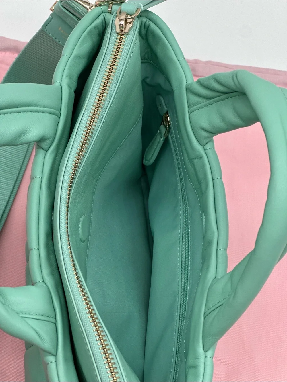 kate spade Quilted Mint Green Top-Handle Crossbody Bag